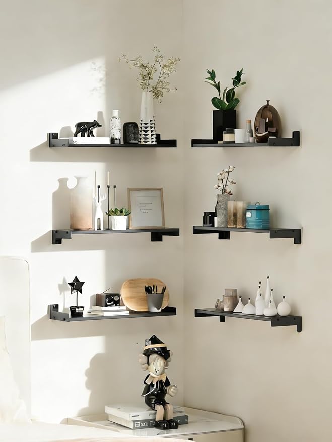 Floating Shelves for Wall, Shelves for Decor Storage Set of 6, Wall Mounted - Image 3