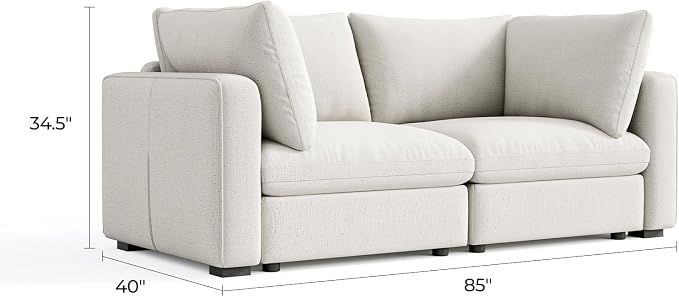 LINSY HOME Modern 2-Seater Sofa, Customizable Living Room Furniture - Image 2