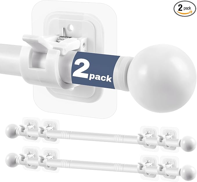 Curtain Rods No Drilling for Windows, 5/8 Inch Diameter Drapey Pole by Tidisort