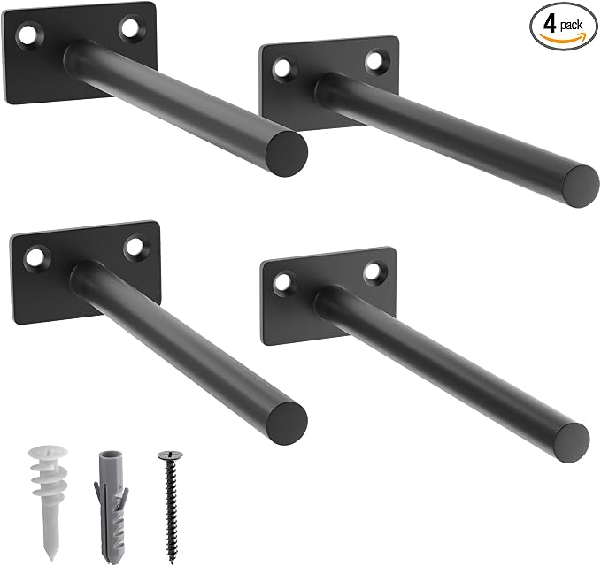 LEOPO 4-Pack 6 inch Floating Shelf Brackets, Hidden Shelf Bracket by FinestHomeDecor
