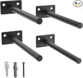 LEOPO 4-Pack 6 inch Floating Shelf Brackets, Hidden Shelf Bracket by FinestHomeDecor