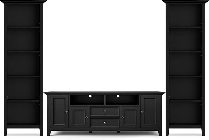 SIMPLIHOME Amherst TV Stand and Bookcase Bundle by SimpliHome