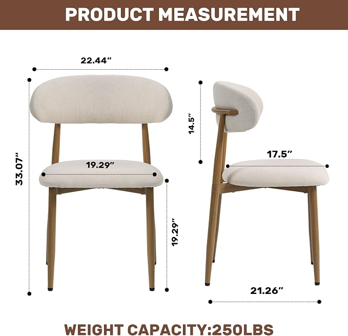 UVV Dining Chairs Set of 8, Metal Kitchen Chairs - Image 9