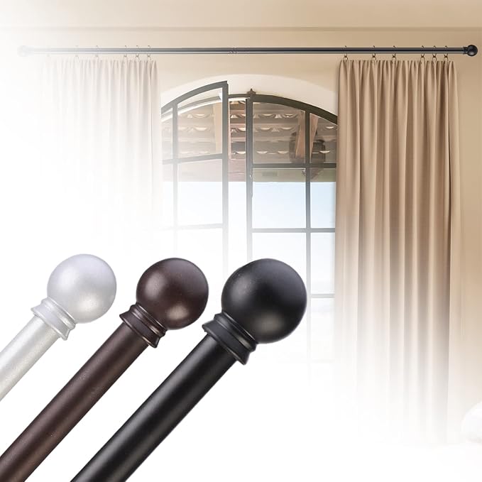 GXOACKJ Curtain Rods for windows 28-78 inch, 5/8 inch Decorative Matte Black - Image 8