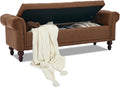 SOFTHION 58.1" Storage Bench Upholstered PU Leather End of Bedroom Bed Bench by SofthionDesign