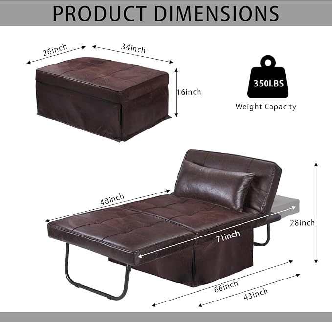 BIGSYY Sofa Bed, PU Imitation - Image 2