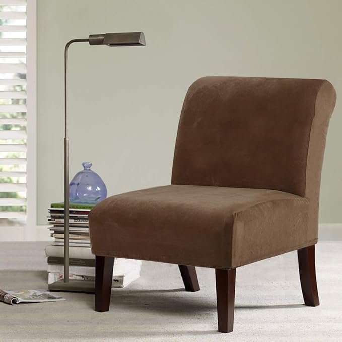 H.VERSAILTEX Armless Accent Chair Covers Thick Velvet Armless Chair Slipcovers - Image 2