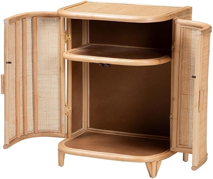 bali & pari Yanka Bohemian Natural Rattan Storage Cabinet - Image 4