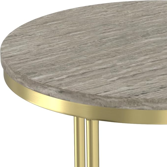 SIMPLIHOME Ashley Nesting Tables Set – 16 inch Wide Genuine Marble Top Metal - Image 9