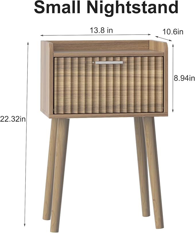 LAATOOREE Small Nightstand Set of 2, Side End Table - Image 3