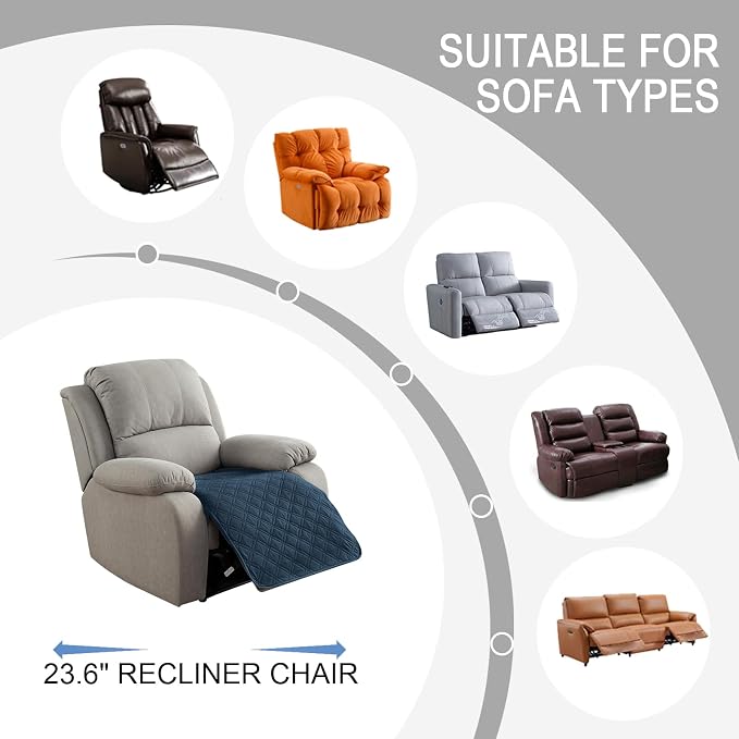 Genina Waterproof Recliner Chair Covers, Recliner Cover - Image 2