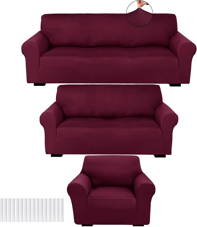 Peryiter 3 Pcs Couch and Loveseat Covers Set Sofa Cover by Peryiter