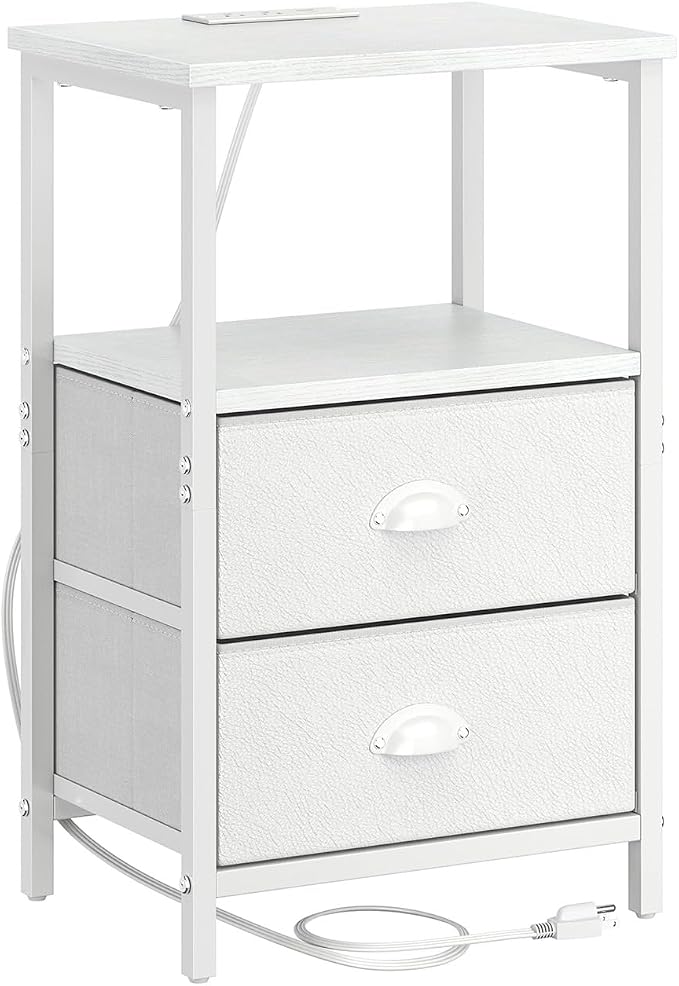 sthmec Nightstand with Charging Station, LED Night Stand Set 2, Bedside Table - Image 8
