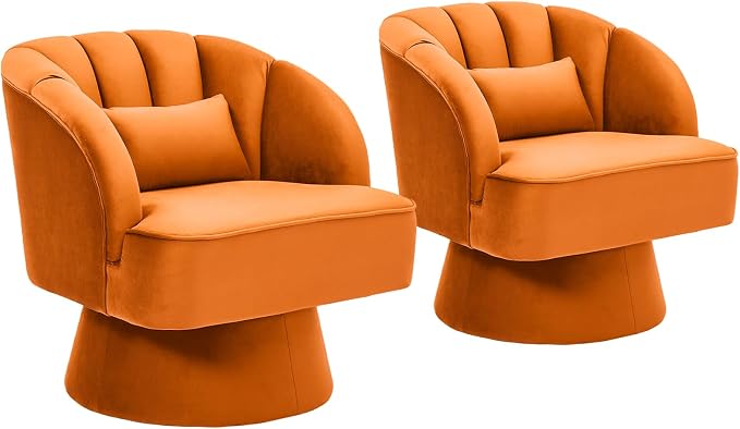 Garvee Ultra-Plush Swivel Accent Chair, 360° Barrel Lounge Chair - Image 3
