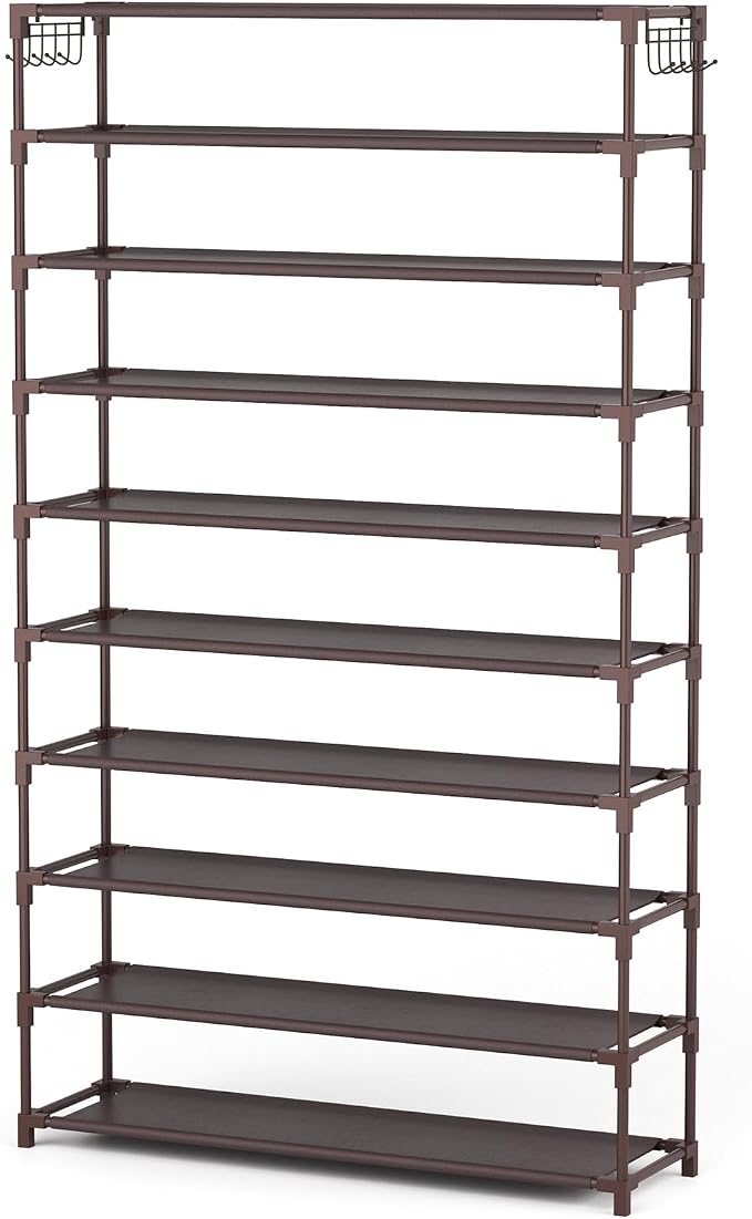 LANTEFUL 10 Tiers Shoe Rack 50 Pairs Large Capacity Tall Shoe Organizer Sturdy - Image 8