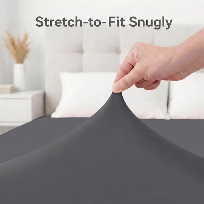 Stretchy Queen Fitted Sheet for 4 Inch Low Profile Mattress - Image 2