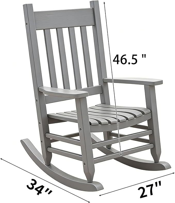 Oversized Outdoor Wooden Rocking Chair - Image 3