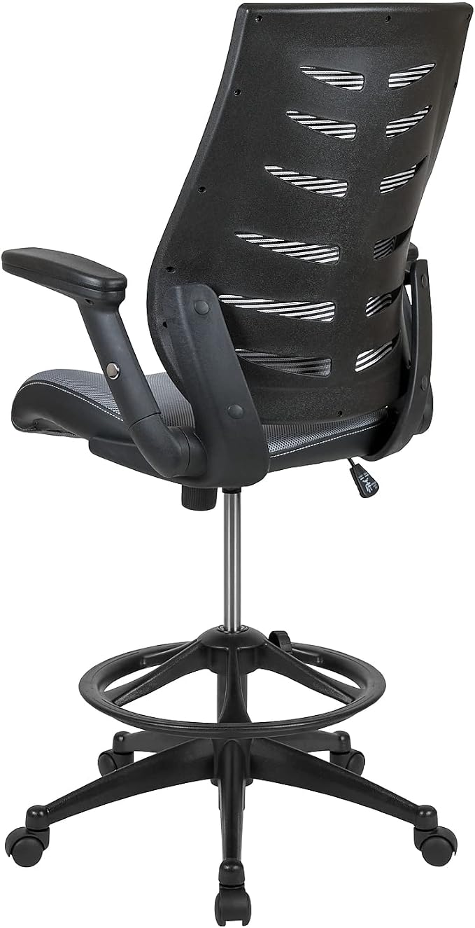 Flash Furniture Kale High Back Dark Gray Mesh Spine-Back Ergonomic Drafting - Image 5