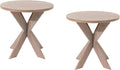 Set of 2 Farmhouse Cross Leg end Table, French Country Accent Side Table by COZAYH