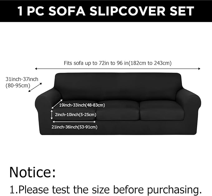 HunnmingRe Sofa Covers for 3 Cushion Couch Stretch Sofa and Loveseat Covers Set - Image 2