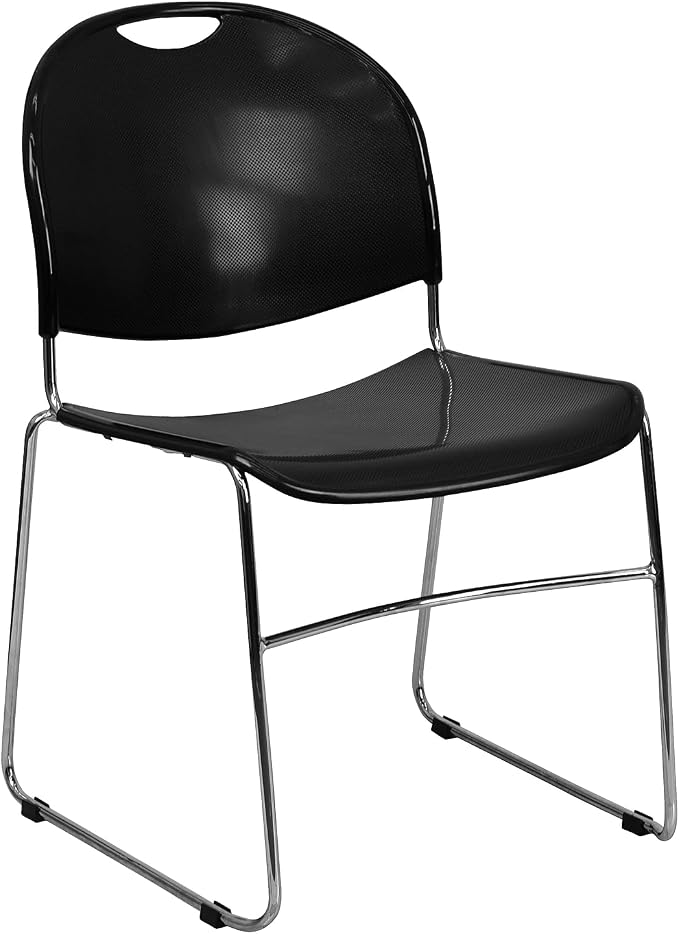 Flash Furniture HERCULES Series 880 lb. Capacity Black Ultra-Compact Stack Chair by FlashFurniture