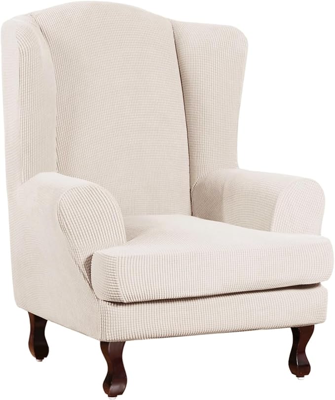 Turquoize Wingback Chair Covers 2 Piece Wing Chair Slipcover Stretch Slipcovers by Turquoize