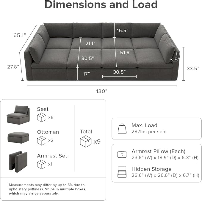 mopio Oversized Modular Sectional Sofa - Image 2