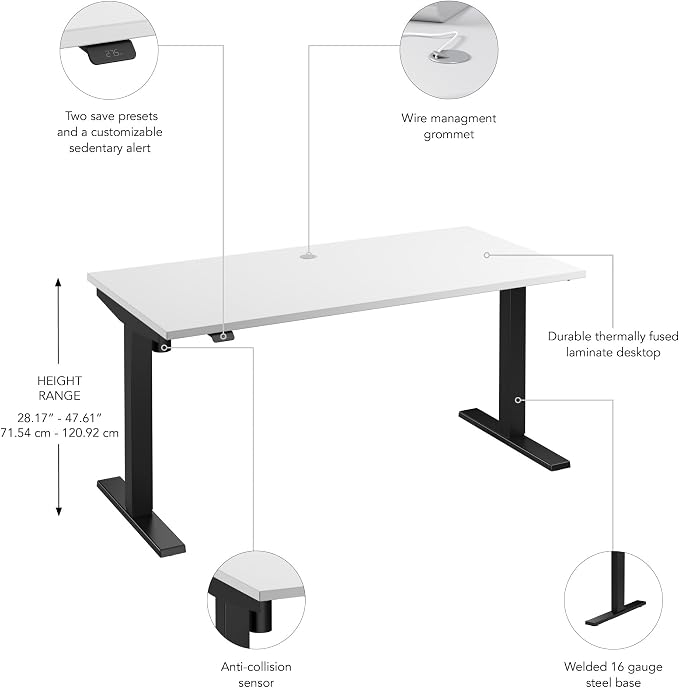 Bush Business Furniture 60-inch Electric Height Adjustable Standing Desk - Image 7