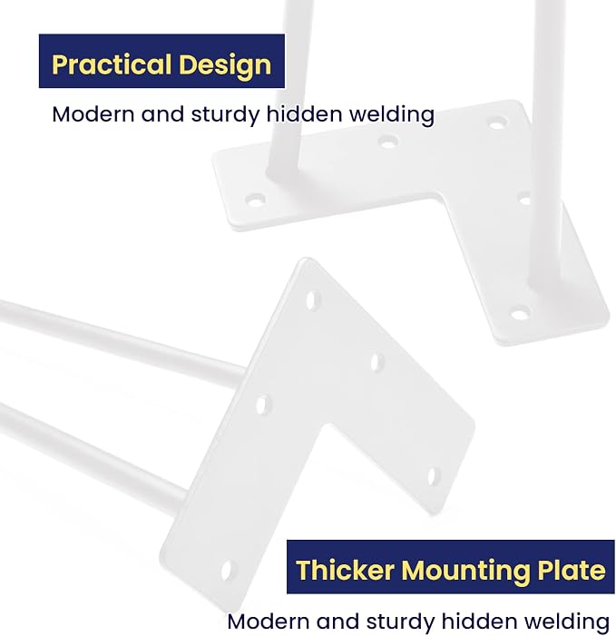 SMARTSTANDARD 6 Inch Heavy Duty Hairpin Furniture Legs, Metal Home DIY Projects - Image 4