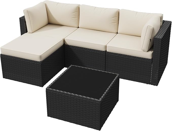 Aoxun Patio Furniture Set 5-Piece, Outdoor Sectional Sofas - Image 9