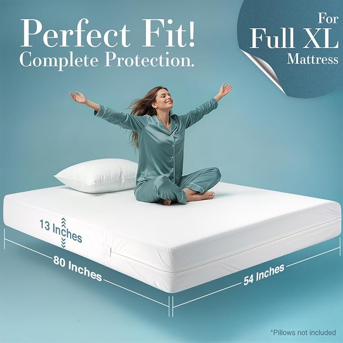 Utopia Bedding Mattress Protector Zippered Full XL Size, 100% Waterproof Bed - Image 2