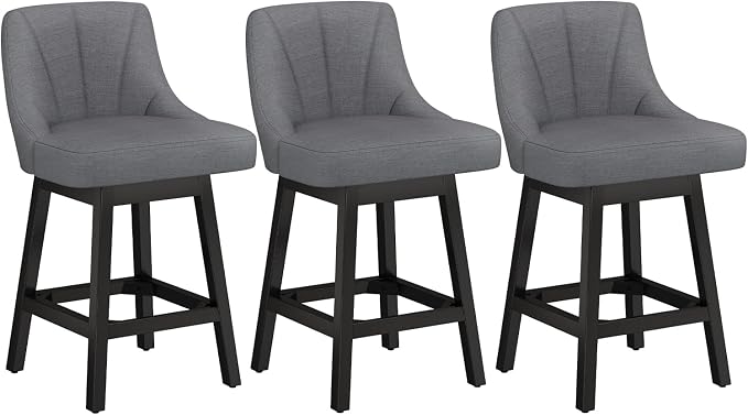 YaFiti Swivel Bar Stools Set of 3, 26 Inch Counter Height Bar Stools by YaFiti