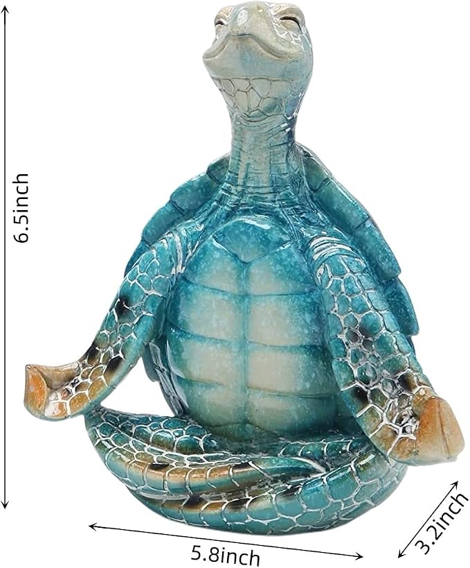 VVGIFTS Sea Turtle Meditation Yoga Decor, Garden Figurine Sea Turtle Meditating - Image 3