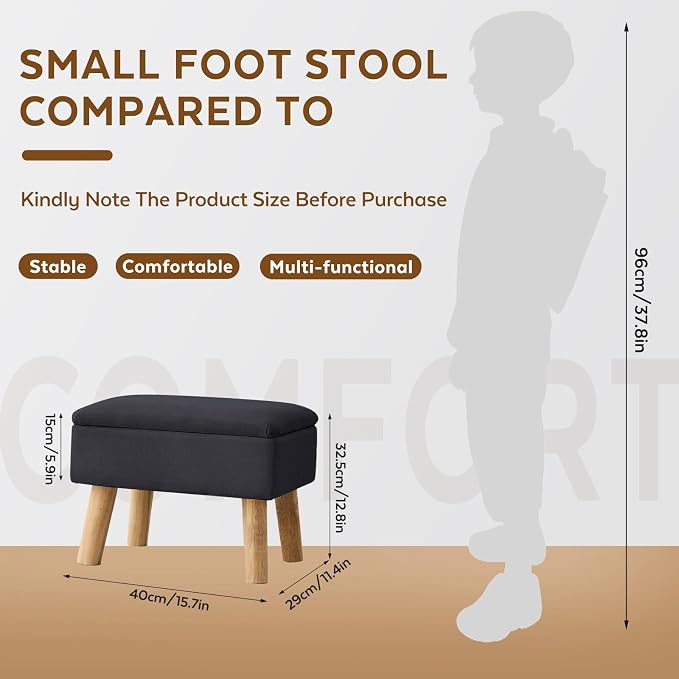 Storage Ottoman, Small Foot Stool Ottoman - Image 2