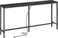 SUPERJARE Console Table with Outlet, 63 Inch Sofa Table with Charging Station by SUPERJARE