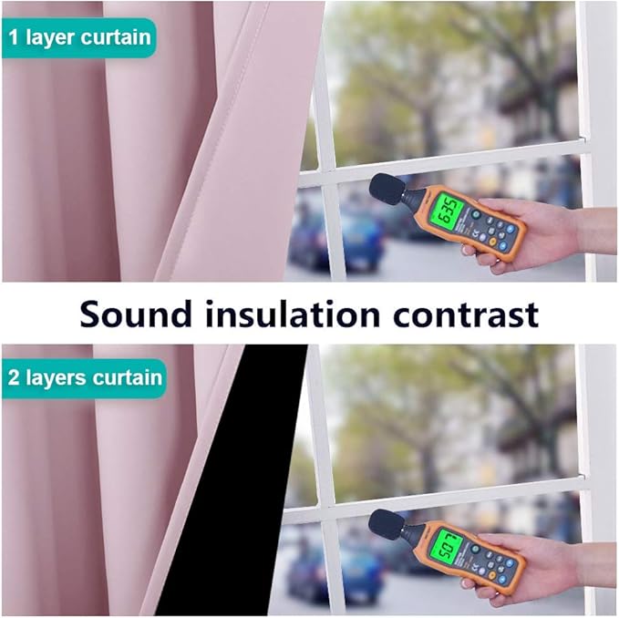 NICETOWN 100% Blackout Window Curtain Panels, Baby Pink, 2 Pieces, 70-inch Wide - Image 3