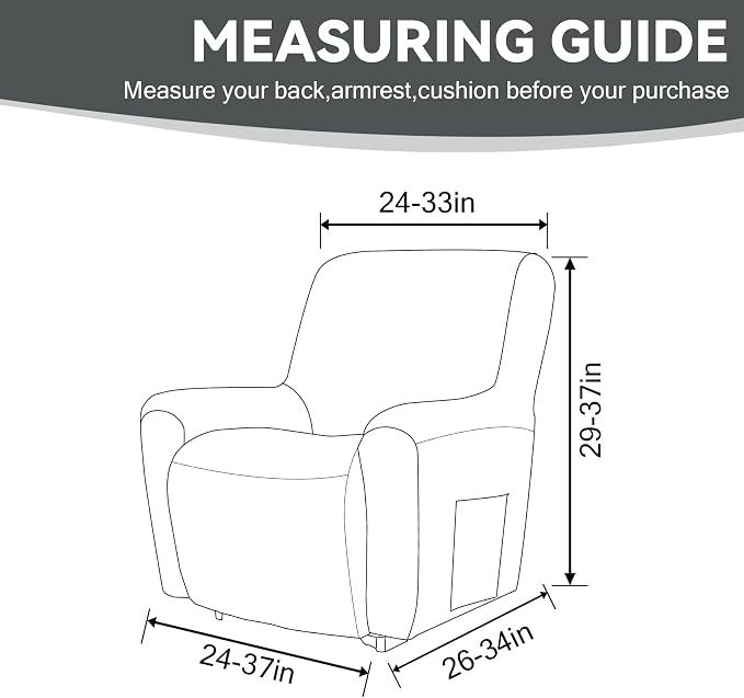 Cupuamon Recliner Chair Covers, Lazy Boy Recliner Covers Stretch Reclining - Image 2