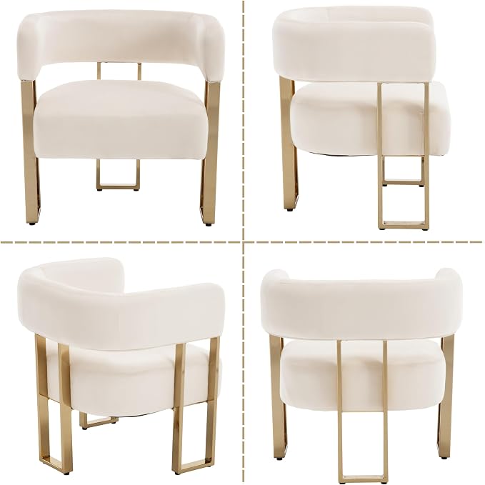 Modern Barrel Accent Chairs Set of 2, Living Room Side Chairs - Image 9