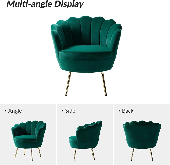 HULALA HOME Modern Velvet Accent Chairs Set of 2 - Image 3