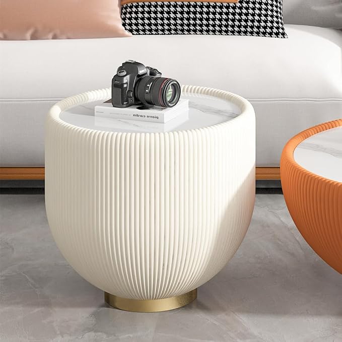 SSLine Bowl-Shape Small Coffee Table Modern Sintered Stone Top Coffee Table in - Image 5