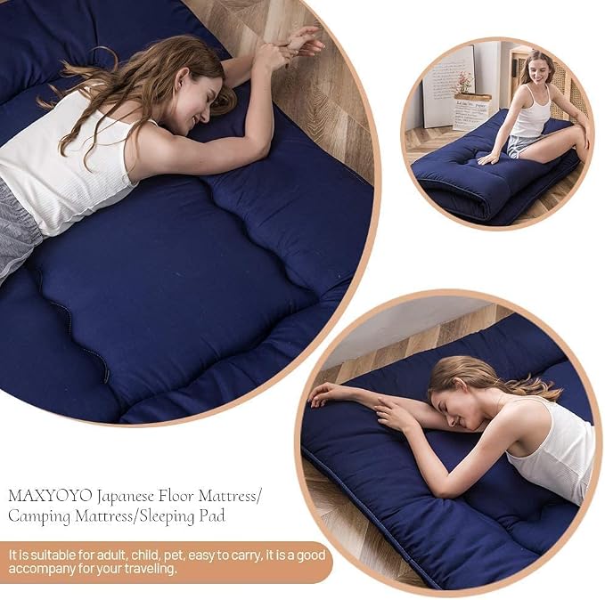 MAXYOYO Japanese Floor Mattress Futon Mattress, Thicken Tatami Mat Sleeping Pad - Image 4