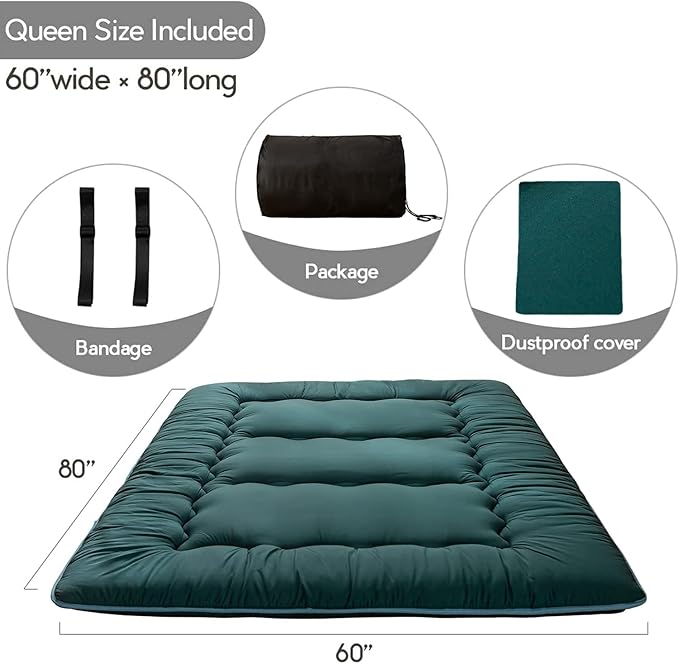 MAXYOYO Japanese Floor Mattress Futon Mattress, Thicken Sleeping Pad Foldable - Image 2