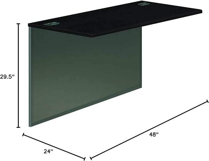 HON 38210NS 38000 Series Bridge, 48w x 24d x 29-1/2h, Mahogany Top, Charcoal - Image 2