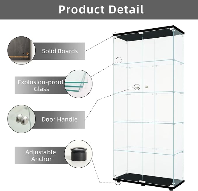 LFT HUIMEI2Y Glass Display Cabinet 5-Shelf - Image 5