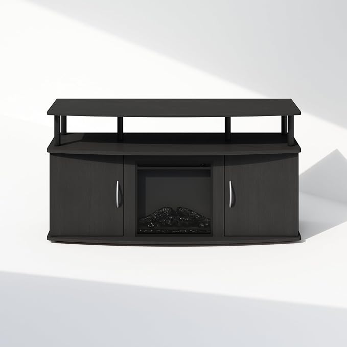 Furinno Jensen Fireplace TV Stand, NO Heat Decorative Electric Fireplace Corner - Image 5