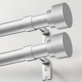 IFELS Heavy Duty Curtain Rods for Windows 72 to 144 Inch, 1 Inch Silver Curtain by IFELS