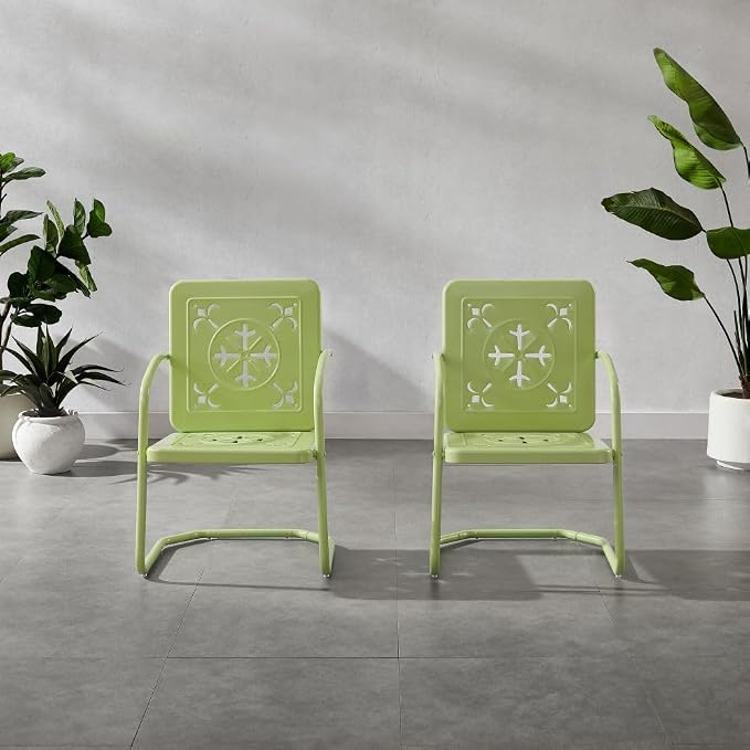Crosley Furniture Azalea 2-Piece Outdoor Chair Set, Vintage Retro Metal Patio - Image 7