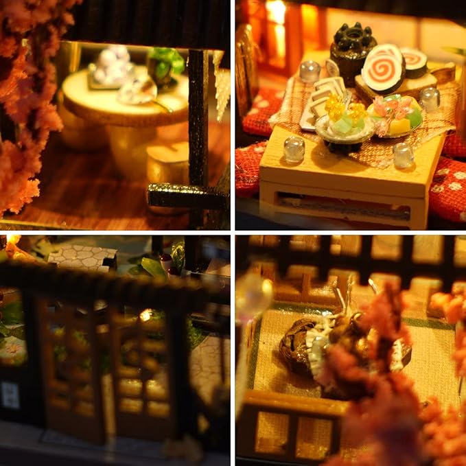 TOPBSFARNY Miniature Wooden Dollhouse Japanese House DIY Doll House Kit Villa - Image 5