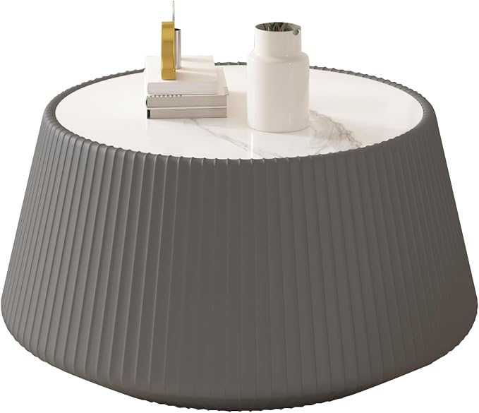 26.77" Marble Coffee Table, Modern Cup Shaped Coffee Table - Image 9