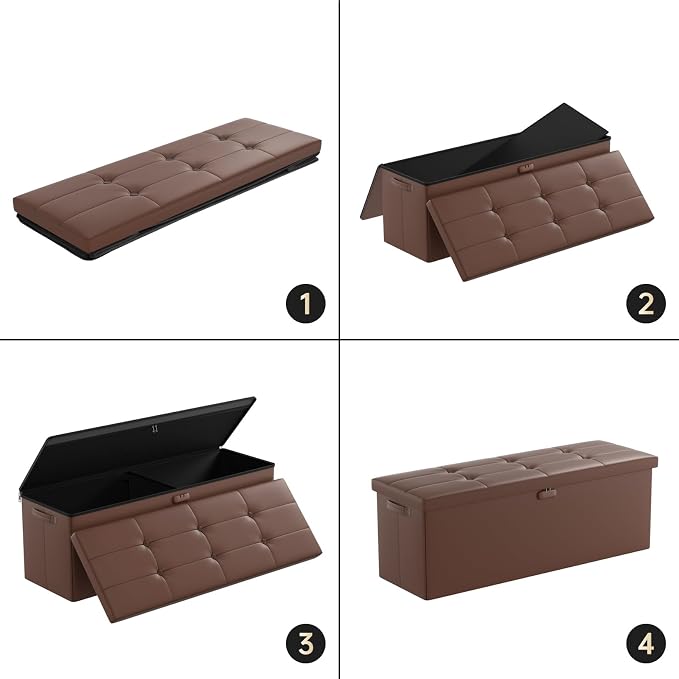 ENGPOW Storage Ottoman, Fireproof Folding Bench - Image 7